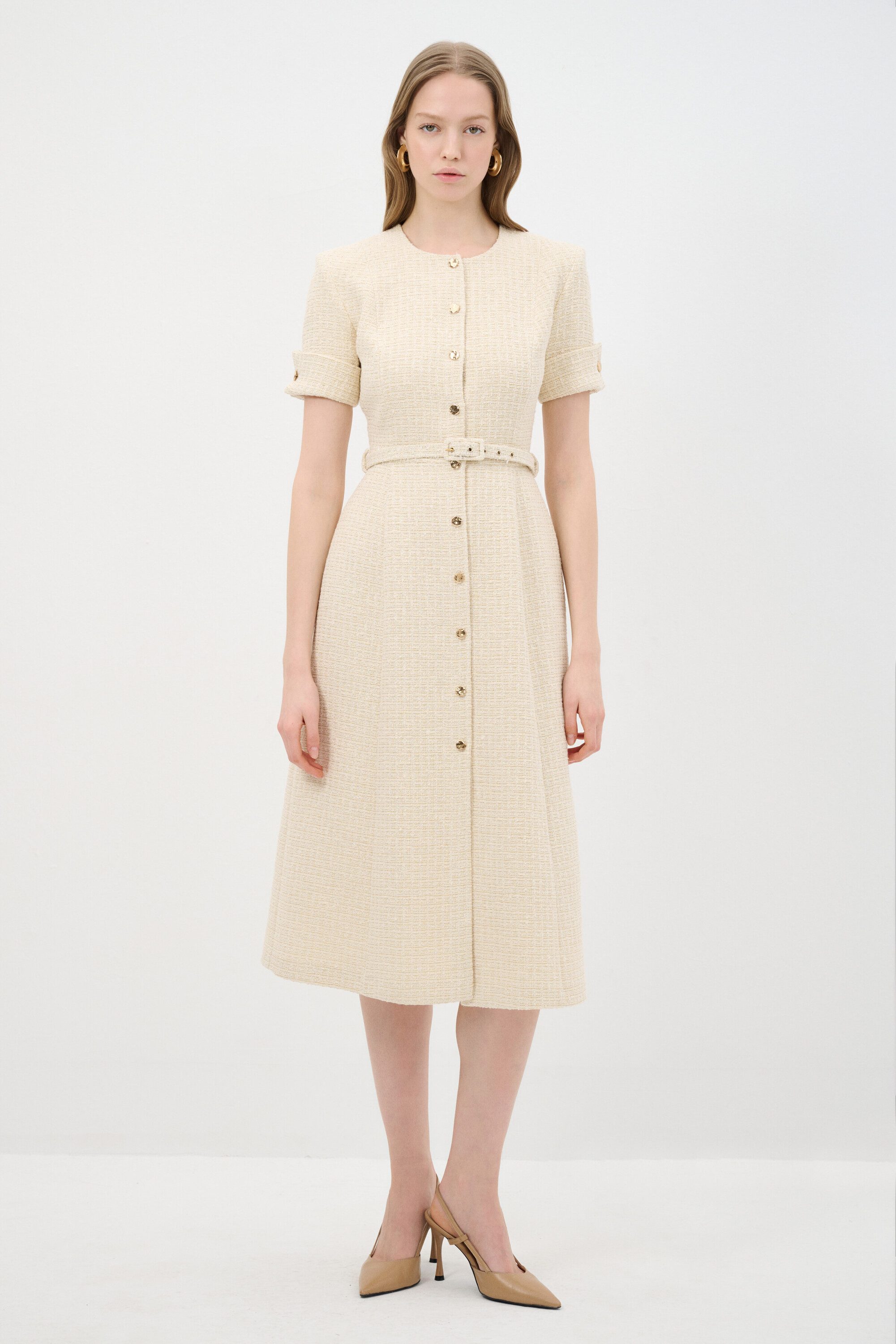 adL Cocktailkleid Kleid mit Knöpfen