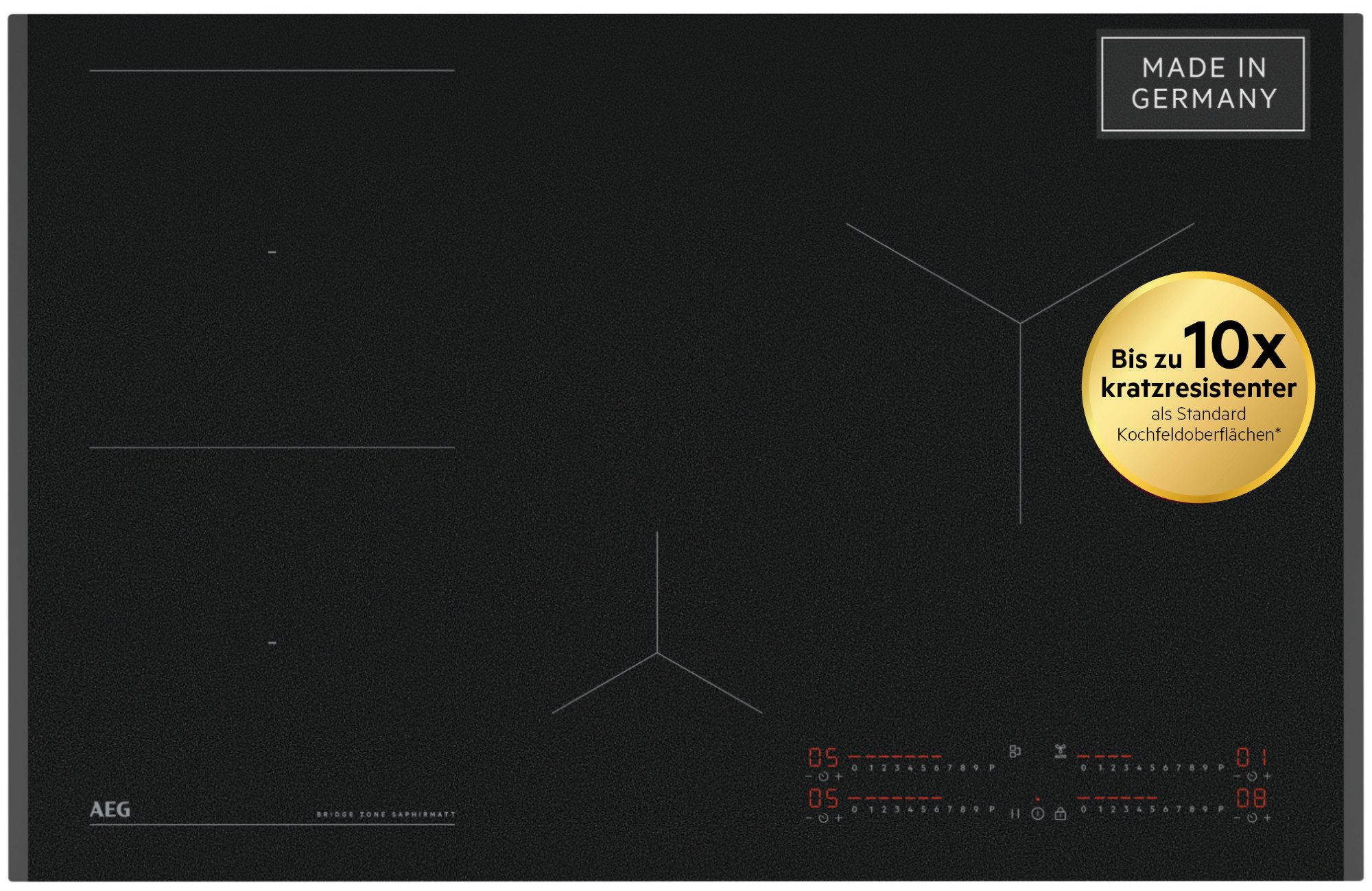 AEG Induktions-Kochfeld Serie 6000 TII84B0FFZ, AEG SaphirMatt® 10× Kratzresistenz & Anti‑Fingerprint, Made in Germany