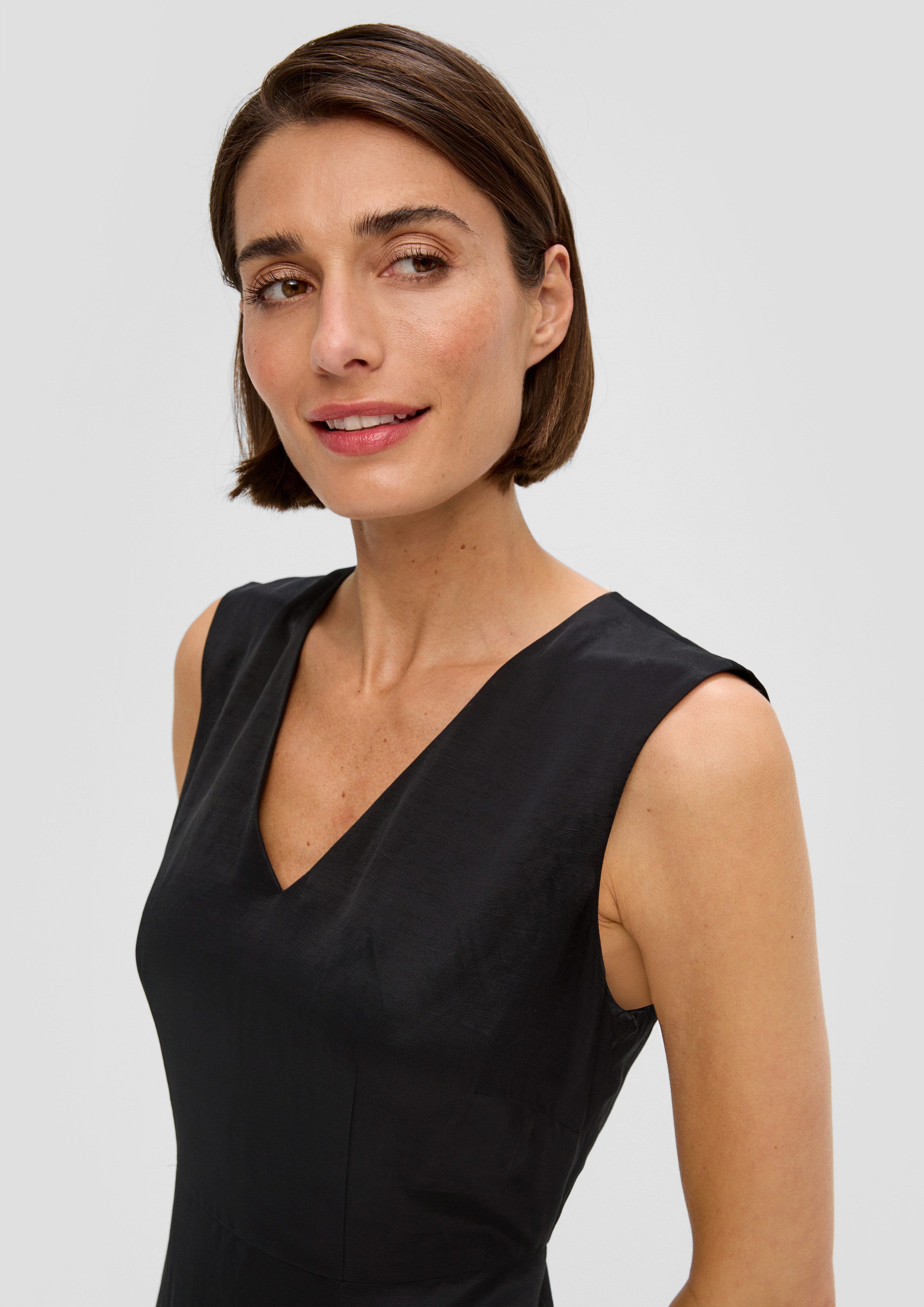 s.Oliver Midikleid Kleid Maxi-Kleid aus Leinenmix
