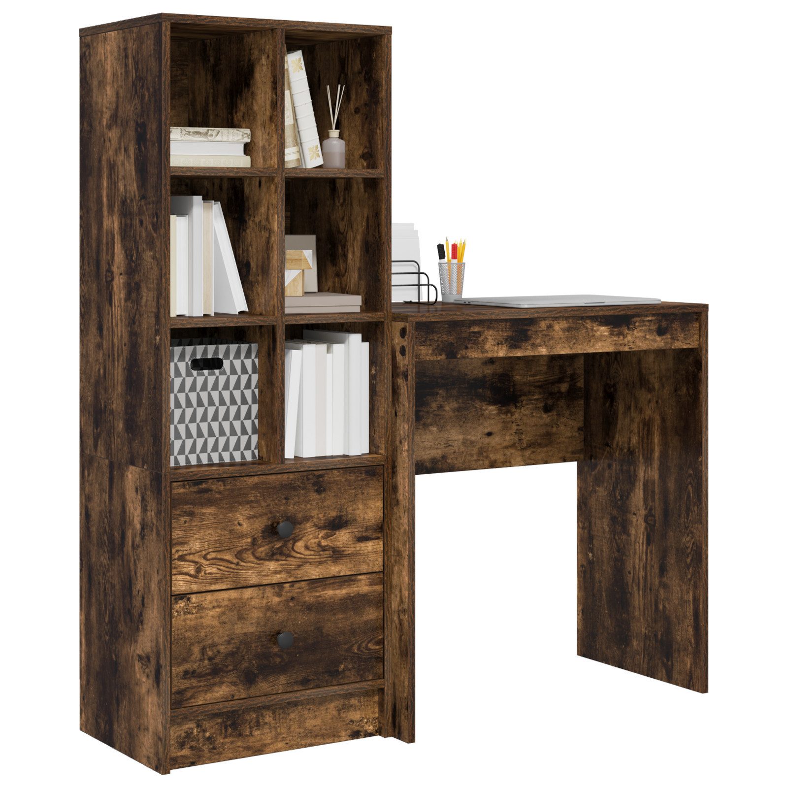 vidaXL Sideboard Schreibtisch mit Stauraum Geräucherte günstig online kaufen