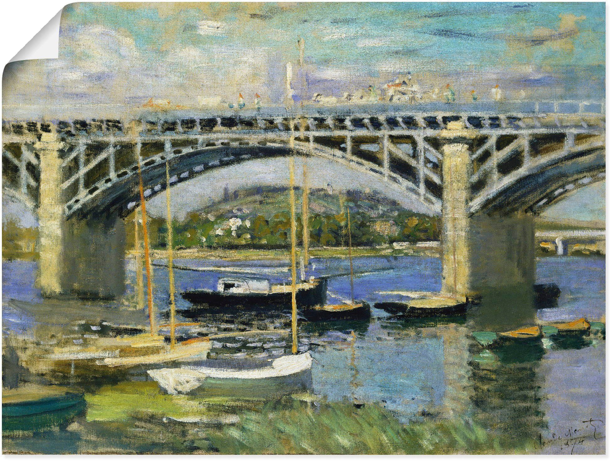 in Leinwandbild, St), versch. Wandaufkleber Seinebrücke oder (1 Brücken in Argenteuil. Artland als Alubild, Größen Wandbild 1874, Poster