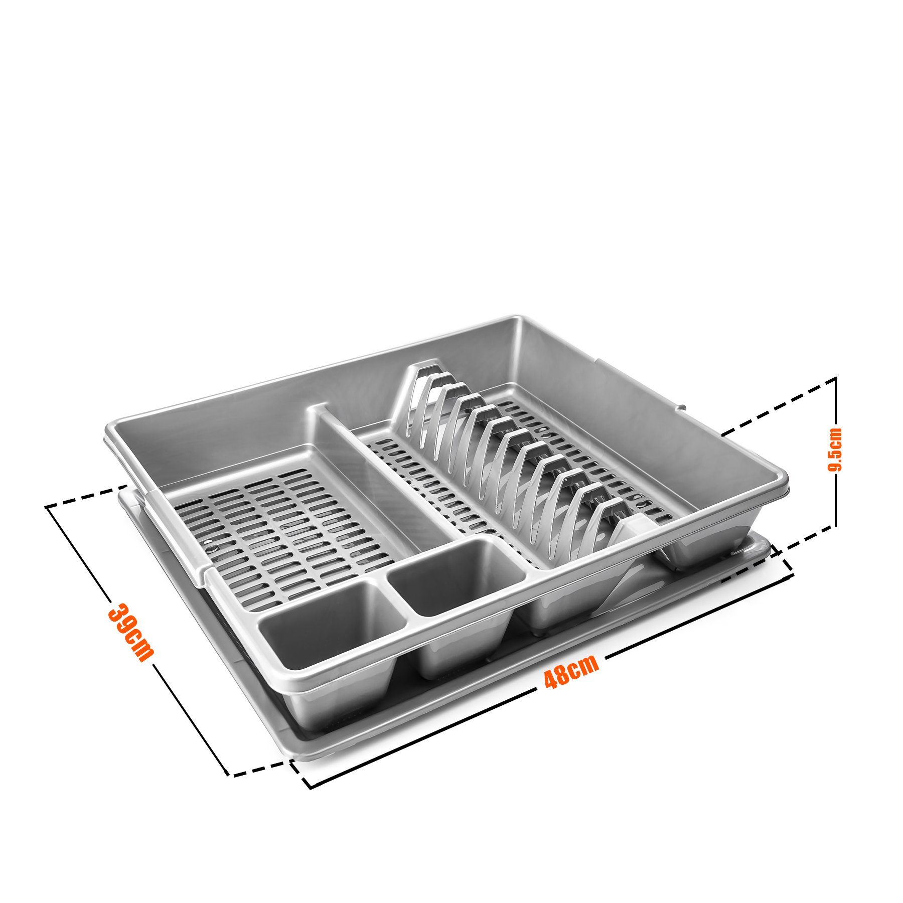 BigDean Abtropfwanne Abtropfgestell Abtropfgitter 48x39x9,5cm MADE in EUROPE, Zubehör für Spültisch, Abtropfgestell, Robust, Platzsparend, EasyClean – Bild 5 von 5