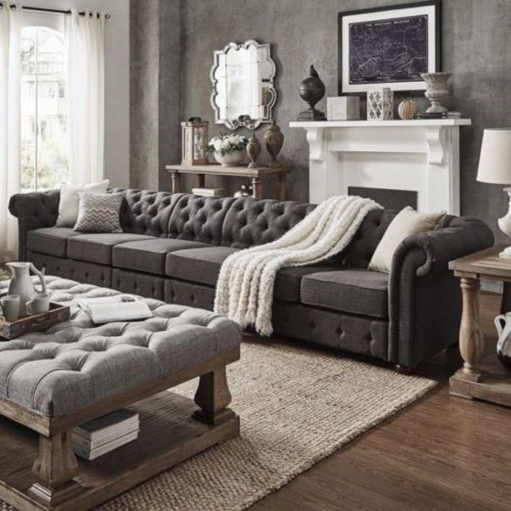 Couch Big 9 Polster Big-Sofa, Sofa Chesterfield JVmoebel Sitzer XXL Sofas 480cm Leder