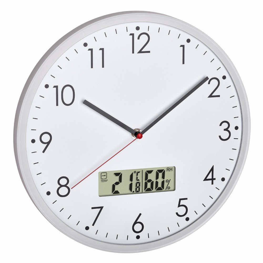 Wanduhr Analog TFA 60.3048.02 mit Temperatur und Luftfeuchte