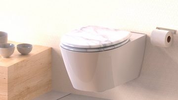 welltime WC-Sitz Marble, abnehmbar, Absenkautomatik, bruchsicher, Duroplast, Schnellverschluss