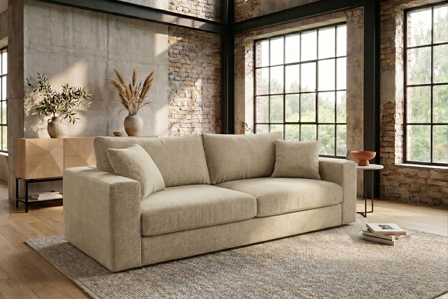 KAWOLA 3-Sitzer AMINA Stoff Couch - Gemütlichkeit - Wohnzimmer Sofa - 3 Sitzer, Modernes Sofa für Drei, hochwertiger Bezug, toller …