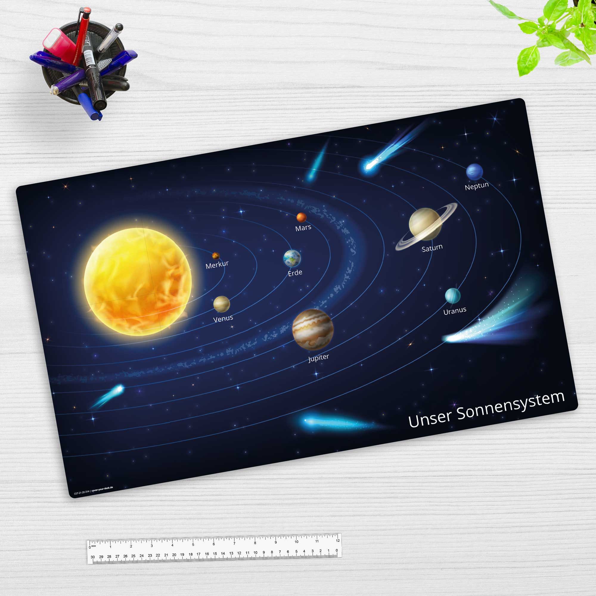 cover-your-desk.de Schreibtischunterlage Unser Sonnensystem, Universum für Kinder, abwischbar, (1 tlg) – Bild 3 von 5