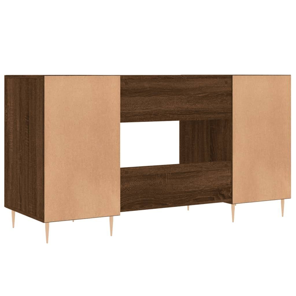 Schreibtisch furnicato Eichen-Optik Holzwerkstoff 140x50x75 Braun cm