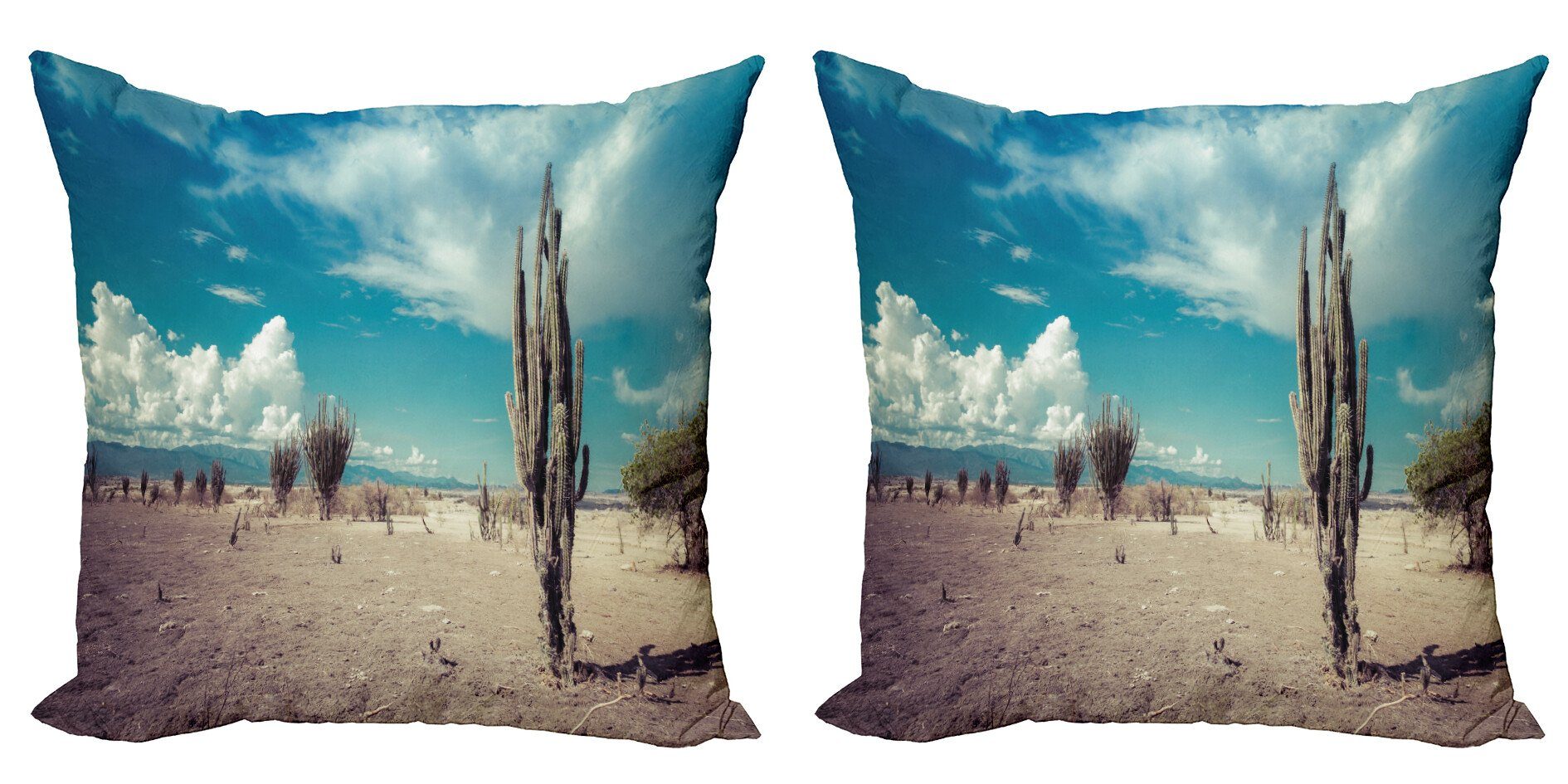Kissenbezüge Modern Accent Doppelseitiger Digitaldruck, Abakuhaus (2 Stück), Kaktus Sunny Hot Wüstenpflanze