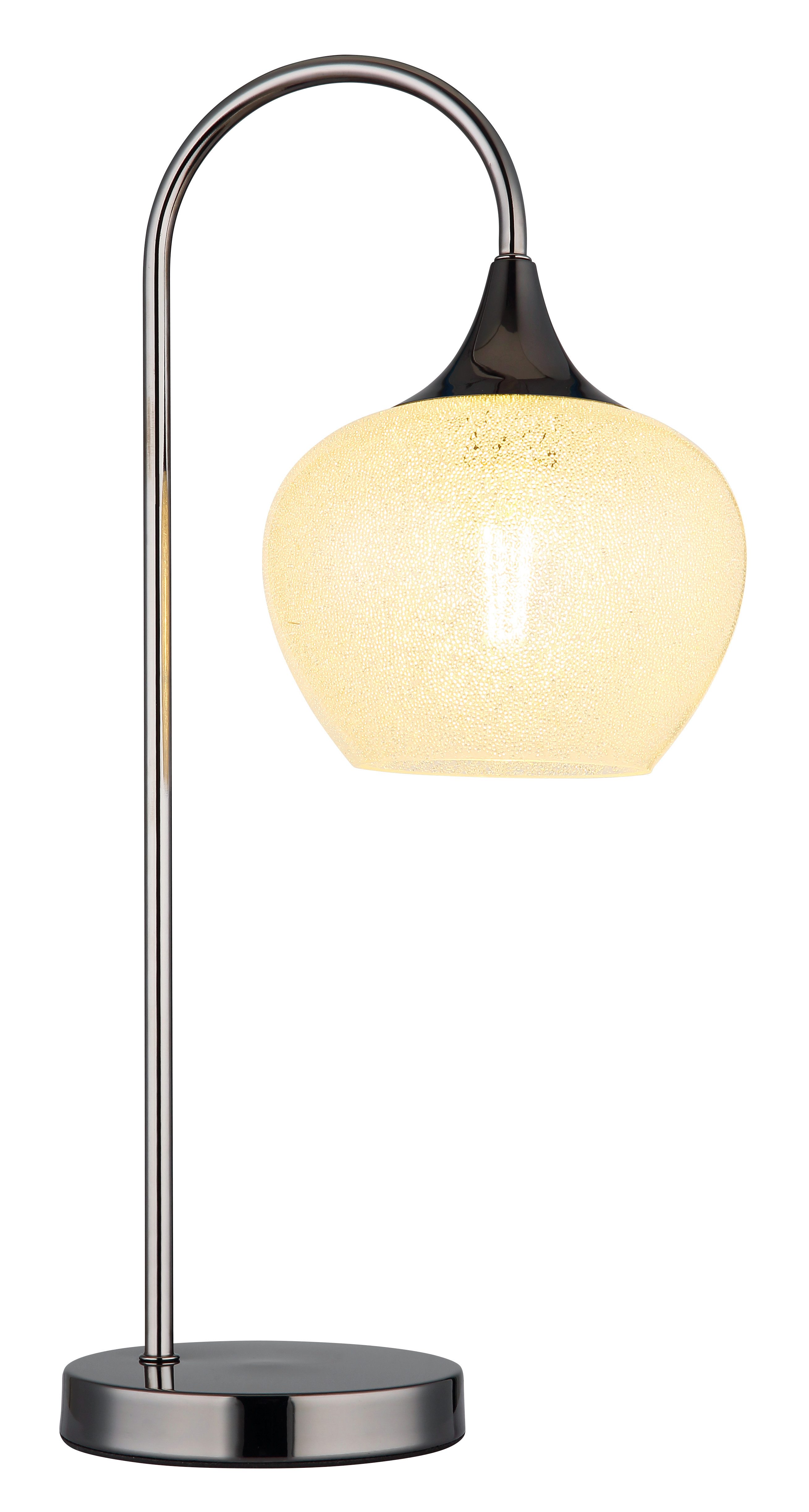 GLOBO LIGHTING Tischleuchte MAXY, ohne Leuchtmittel, Tischleuchte Schwarz-Chrom, Glas/Kristalle, E27