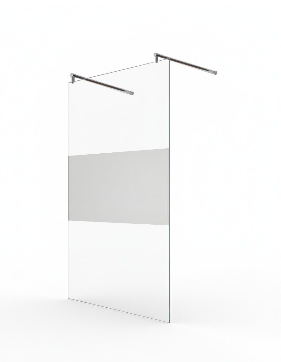 Glaszentrum Hagen Walk-in-Dusche Duschwand Eva 138x200 cm, Satin-Mitte, ESG Glas