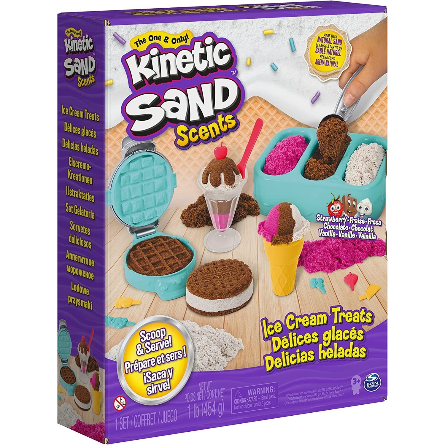 Spin Master Kreativset 6059742 Kinetic Sand Eiscreme Set mit Duftsand