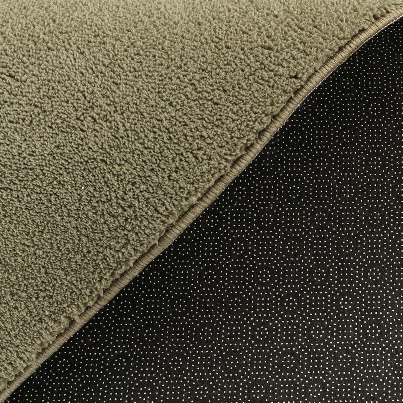 TaraCarpet Teppich Fiona Uni Kurzflor-Teppich, waschbar und supersoft, rechteckig, Höhe: 14 mm, 14 mm Kurzflor, rechteckig, Farbe Grün, Größe 50x80 cm – Bild 4 von 5