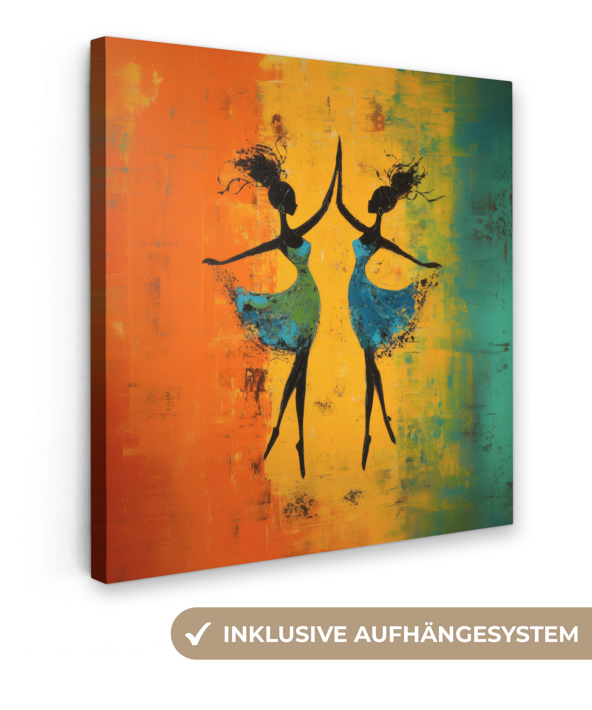 OneMillionCanvasses® Leinwandbild Tanzen - Frauen - Farbtextur, Fotodruck ( günstig online kaufen