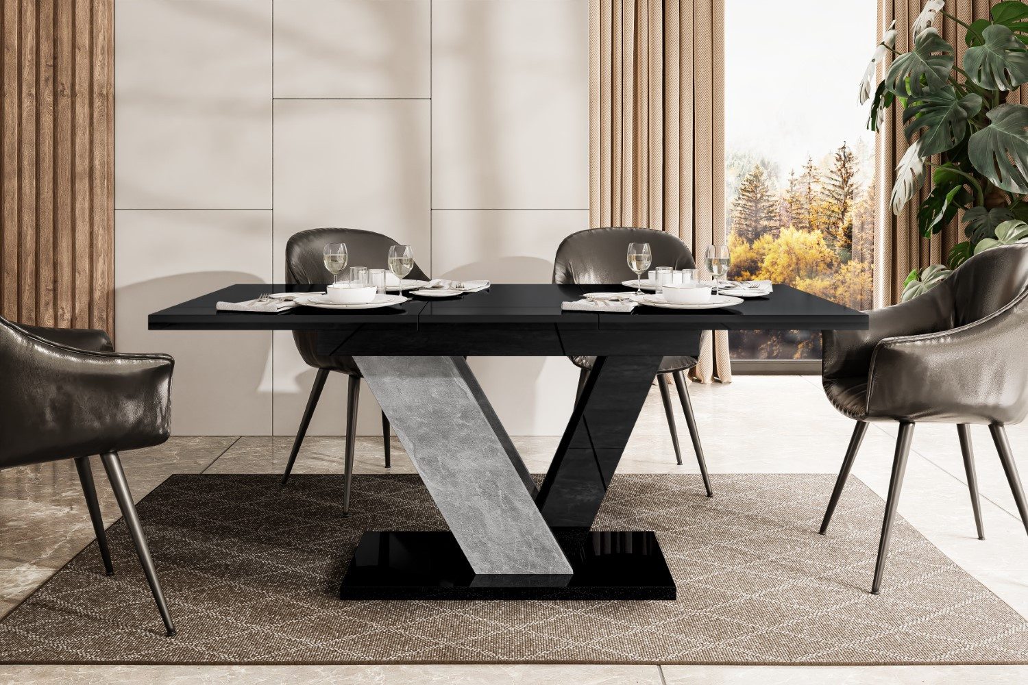 ALTDECOR Esstisch CLASI (Esstisch ausziehbar, Esszimmertische, Tisch Wohnzimmertisch), Esszimmertisch ausziehbar 120 - 160 x 80 x 75 cm – Bild 5 von 5