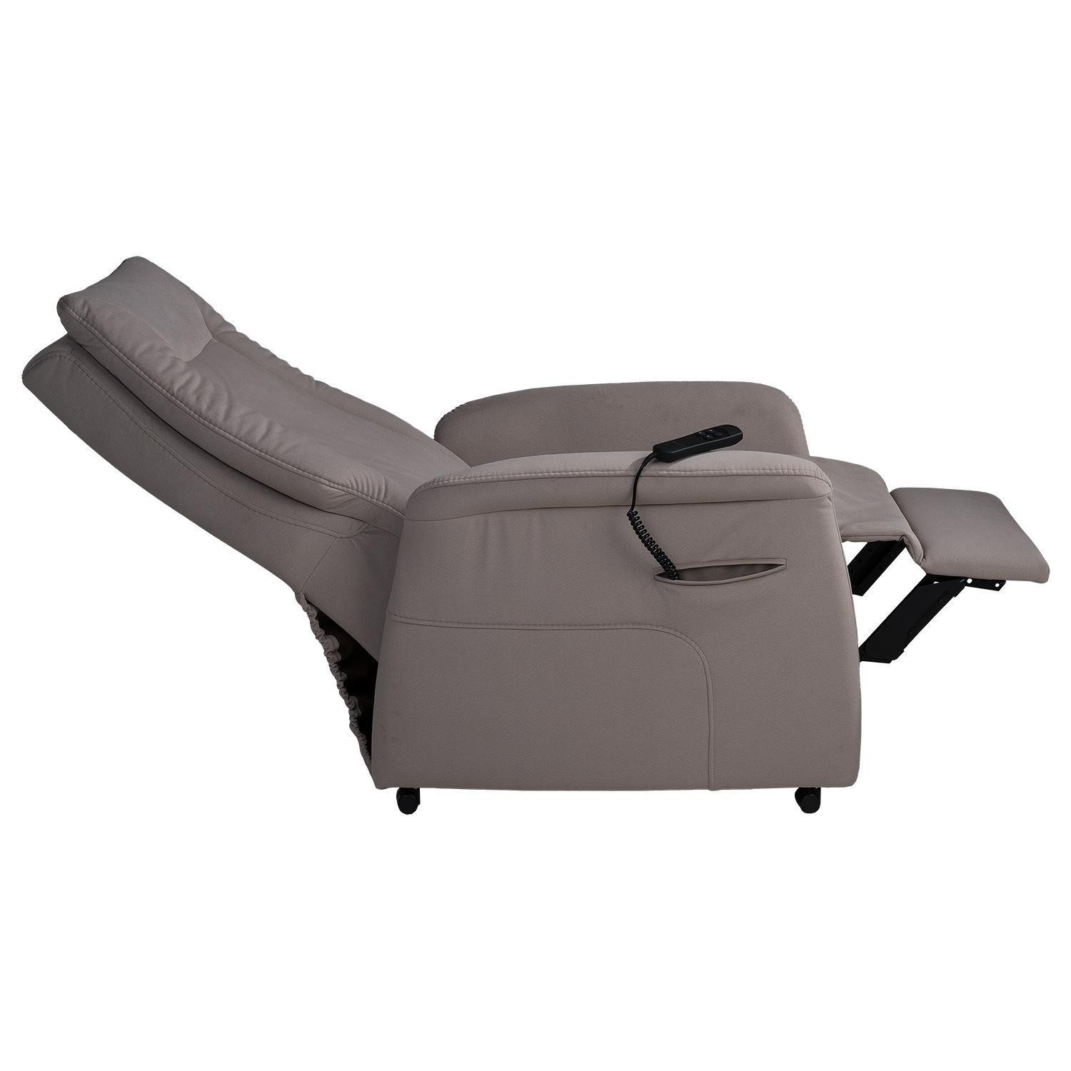 HUKLA Relaxsessel HU-RV21106, Sandfarben, Stoffbezug, 2-motorig, Aufstehhilfe, Relaxfunktion, kabelgebundene Fernbedienung