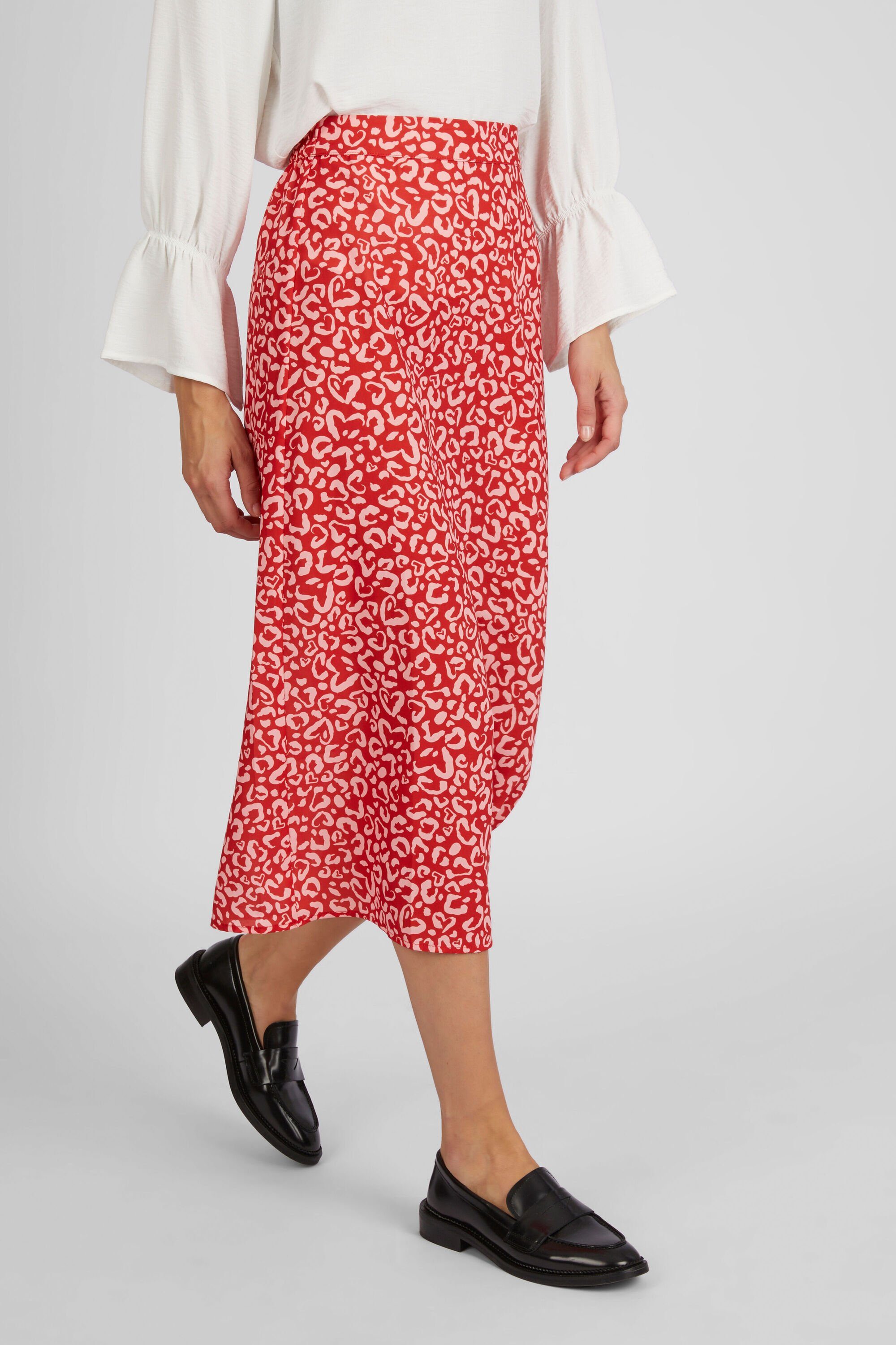 lovely sisters A-Linien-Rock Ronja mit abstraktem Herz-Muster cherry print
