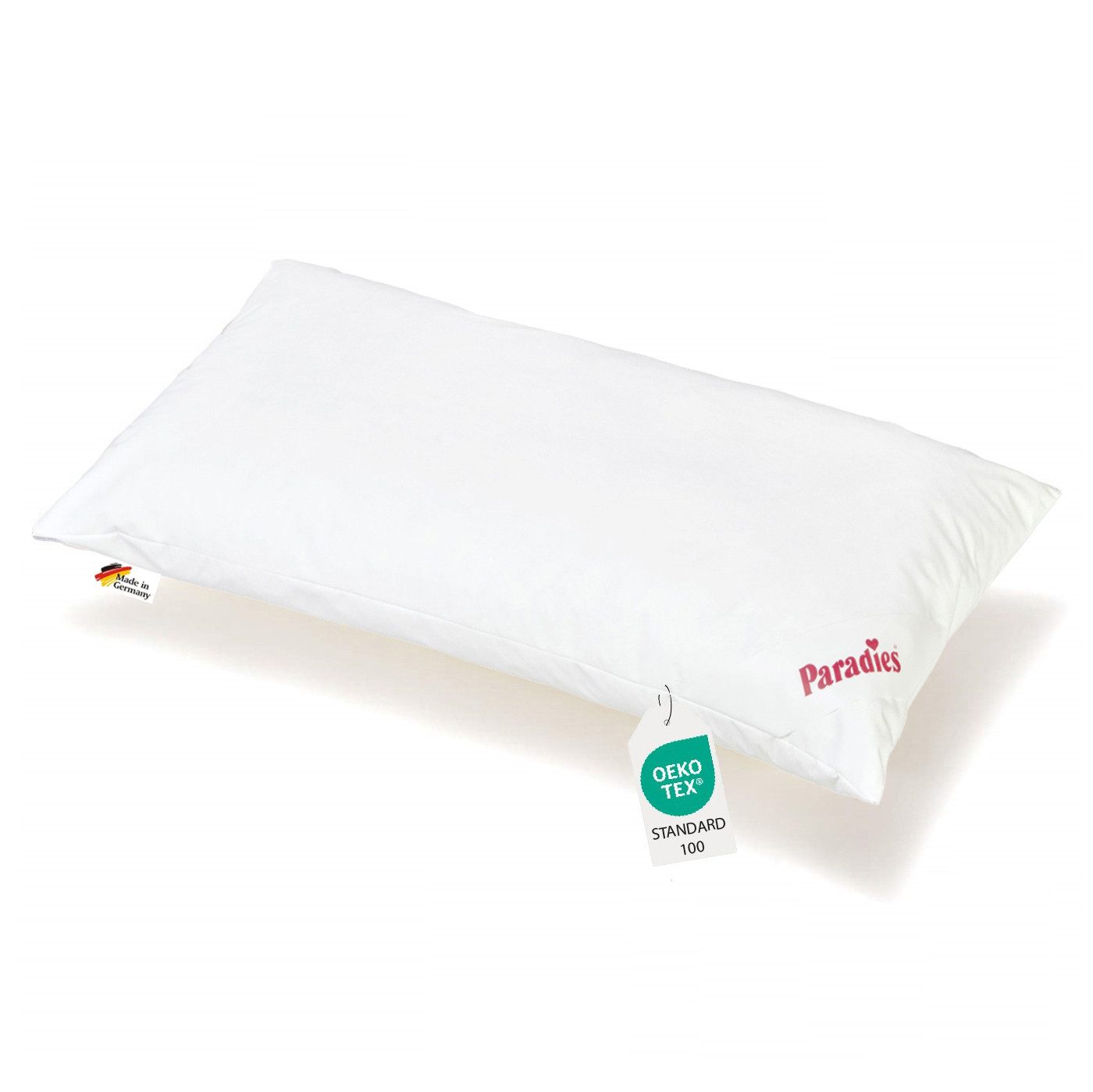 Paradies Kunstfaserkopfkissen Paradies Softy extra Подушки Kissen Faserkissen Nackenkissen 40x80, Füllung: 100% Faserbällchen, Bezug: 100% Baumwolle, Seitenschläfer, Rückenschläfer, Bauchschläfer