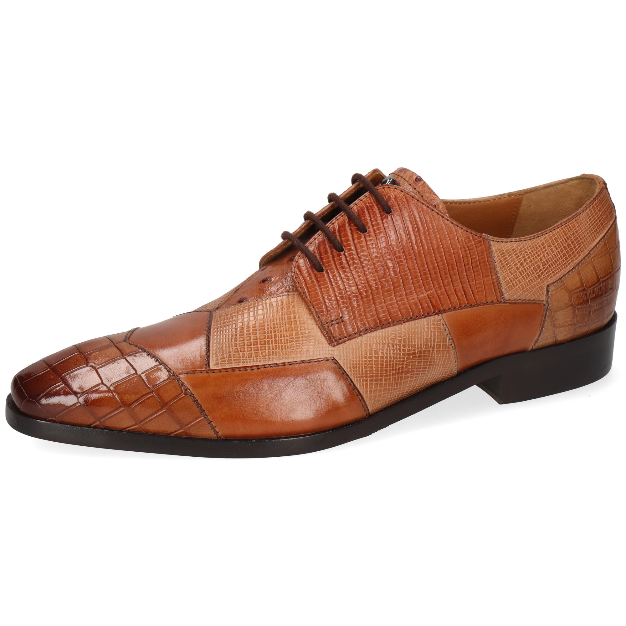 Melvin & Hamilton Elvis 100 Leder-Derby Schuhe für Herren Schnürschuh Flache Absätze, Echtes Leder, Vegetabile Gerbung
