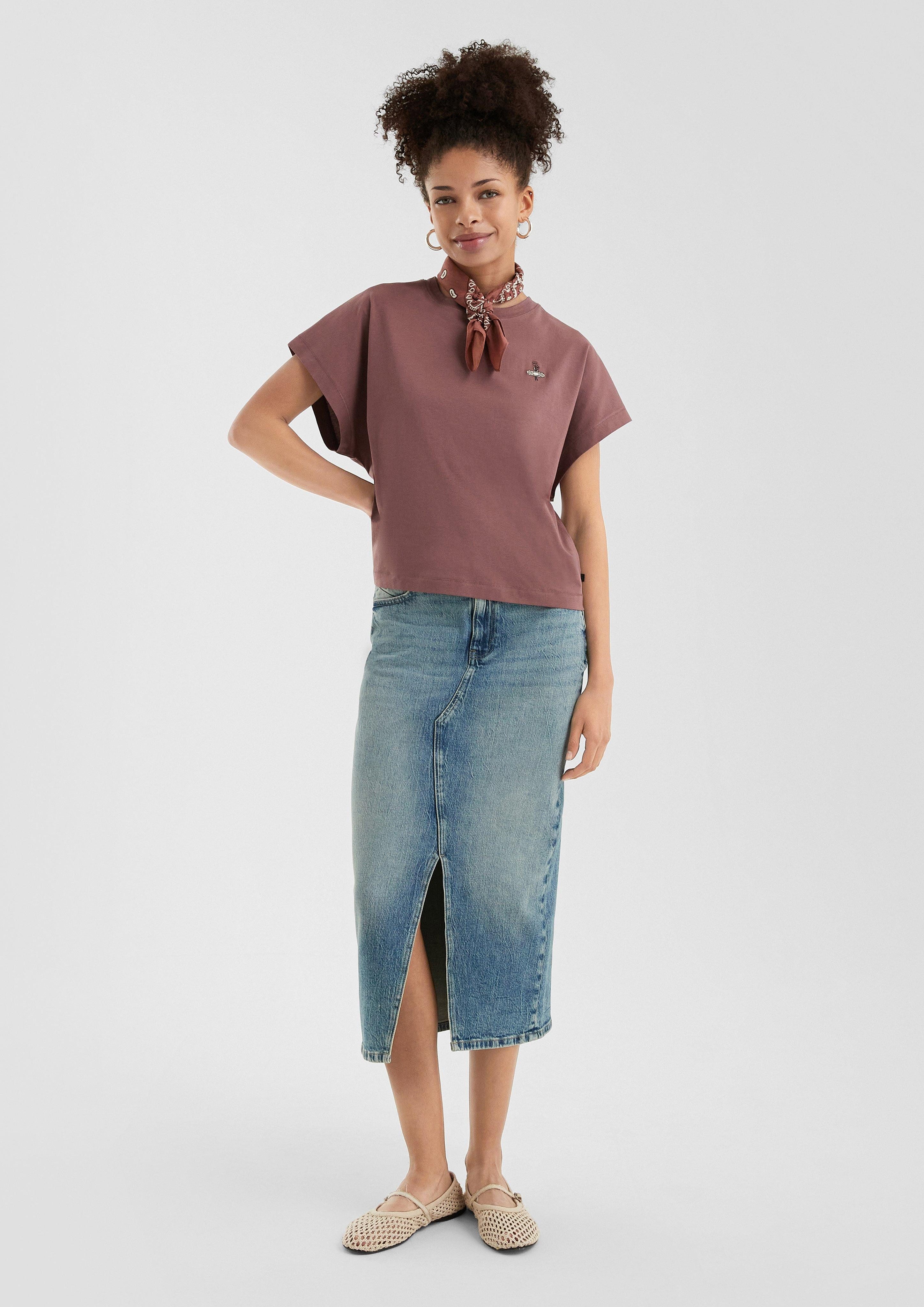 QS Kurzarmshirt Lässiges Baumwollshirt mit kleiner günstig online kaufen