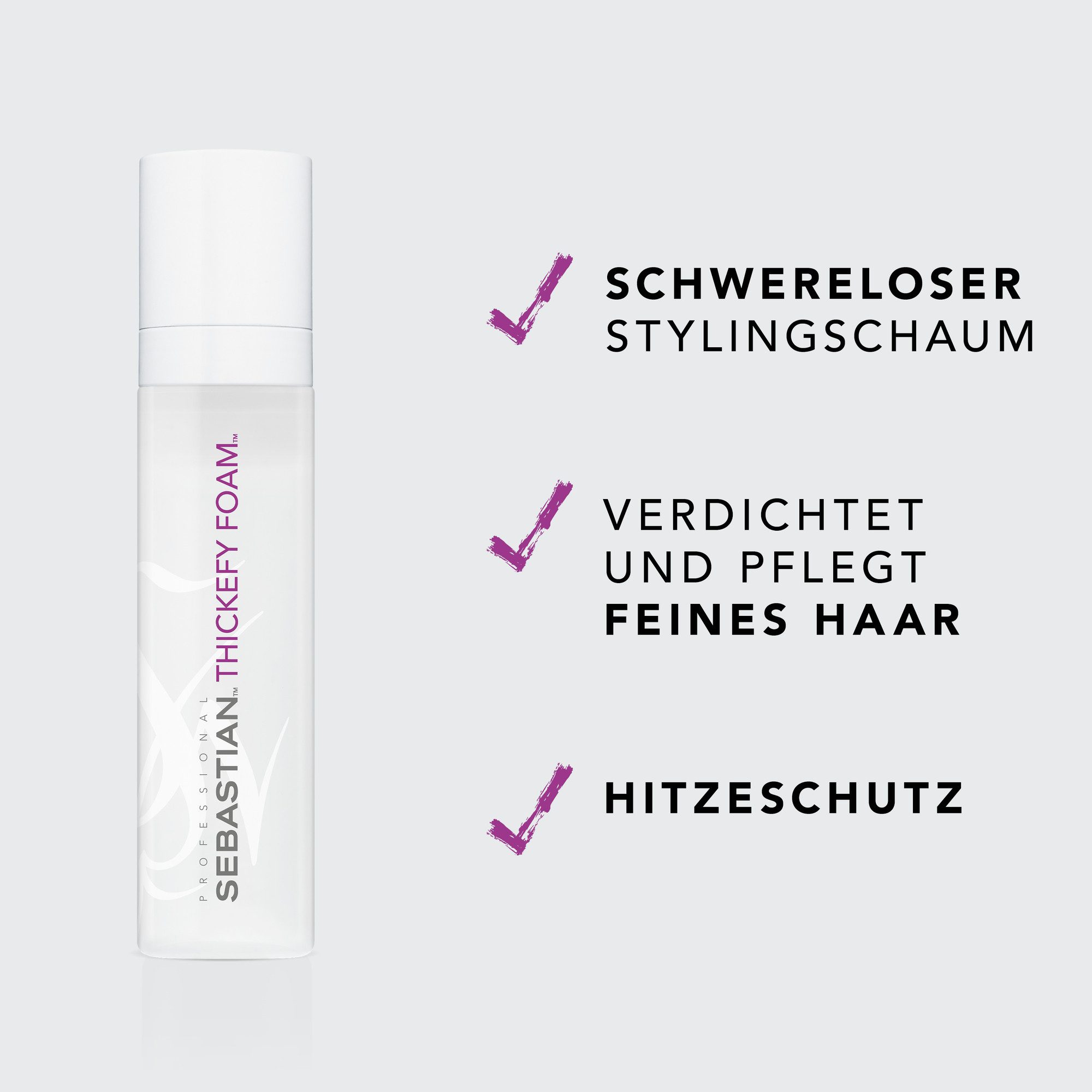 Sebastian Professional Haarpflege-Spray Thickefy Foam, mehr Volumen, flexibler Halt, pflegend