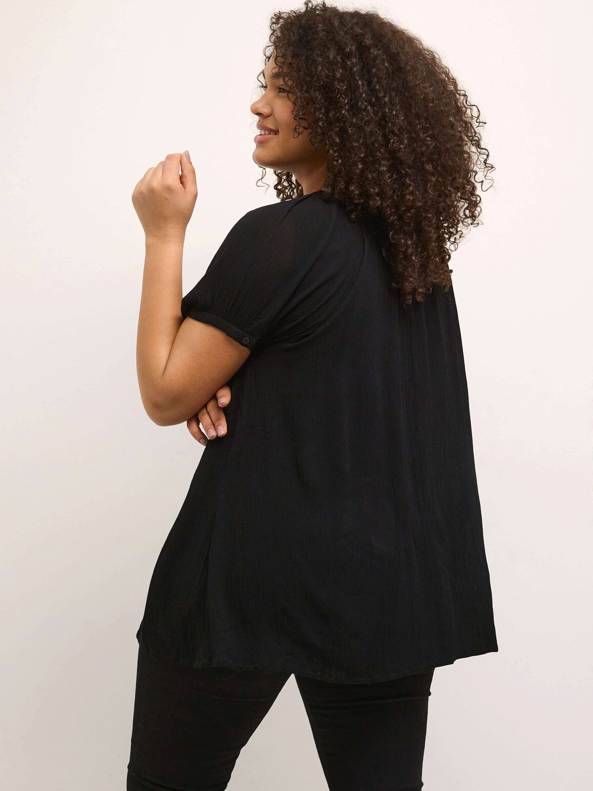 KAFFE Curve Kurzarmbluse Ami (1-tlg) Plain/ohne günstig online kaufen