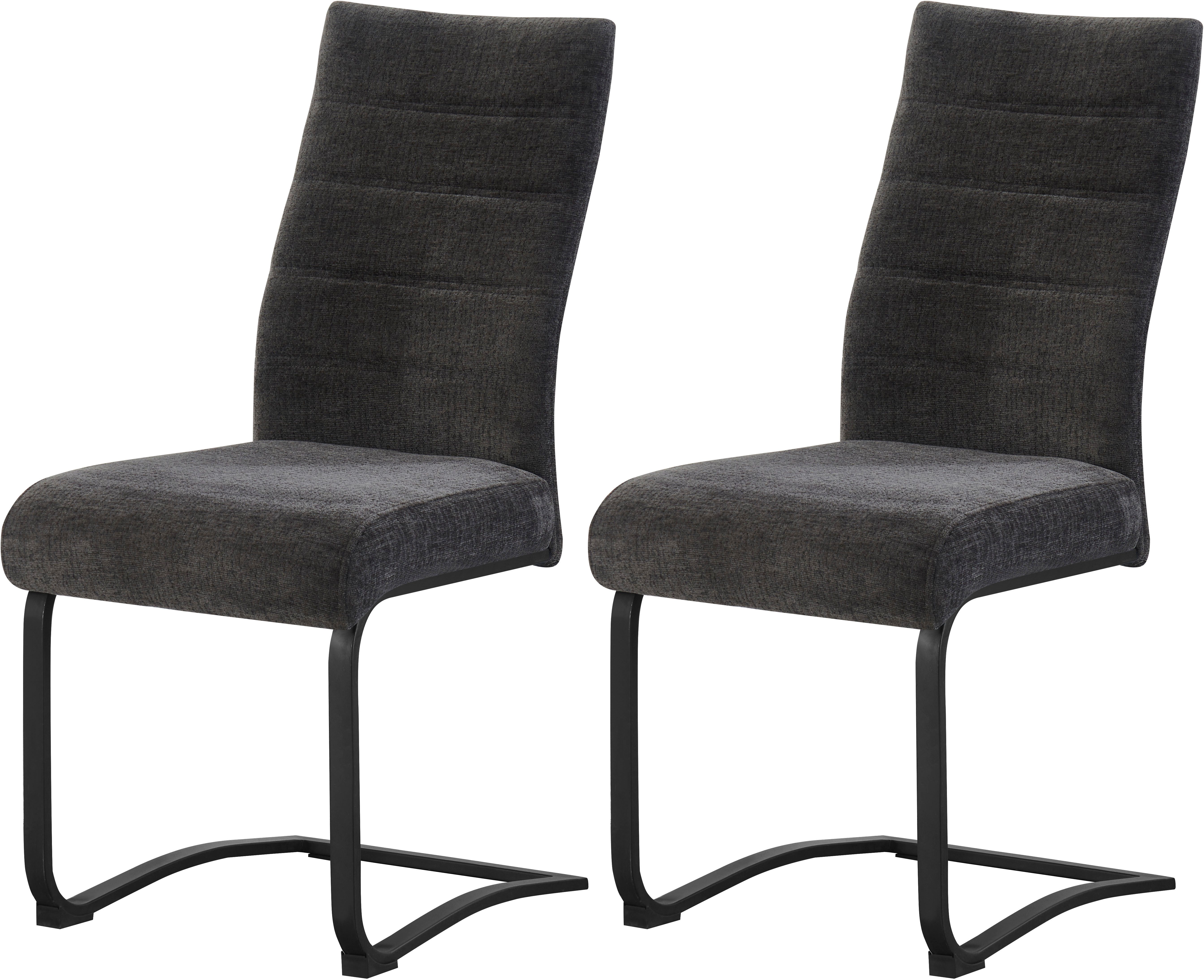 Home affaire Esszimmerstuhl PICTOU, 2er Set, mit Metallgestell in matt schwarz (Set, 2 St), in verschiedenen Farben, Belsatbarkeit pro Stuhl 120 kg, mit Armlehne