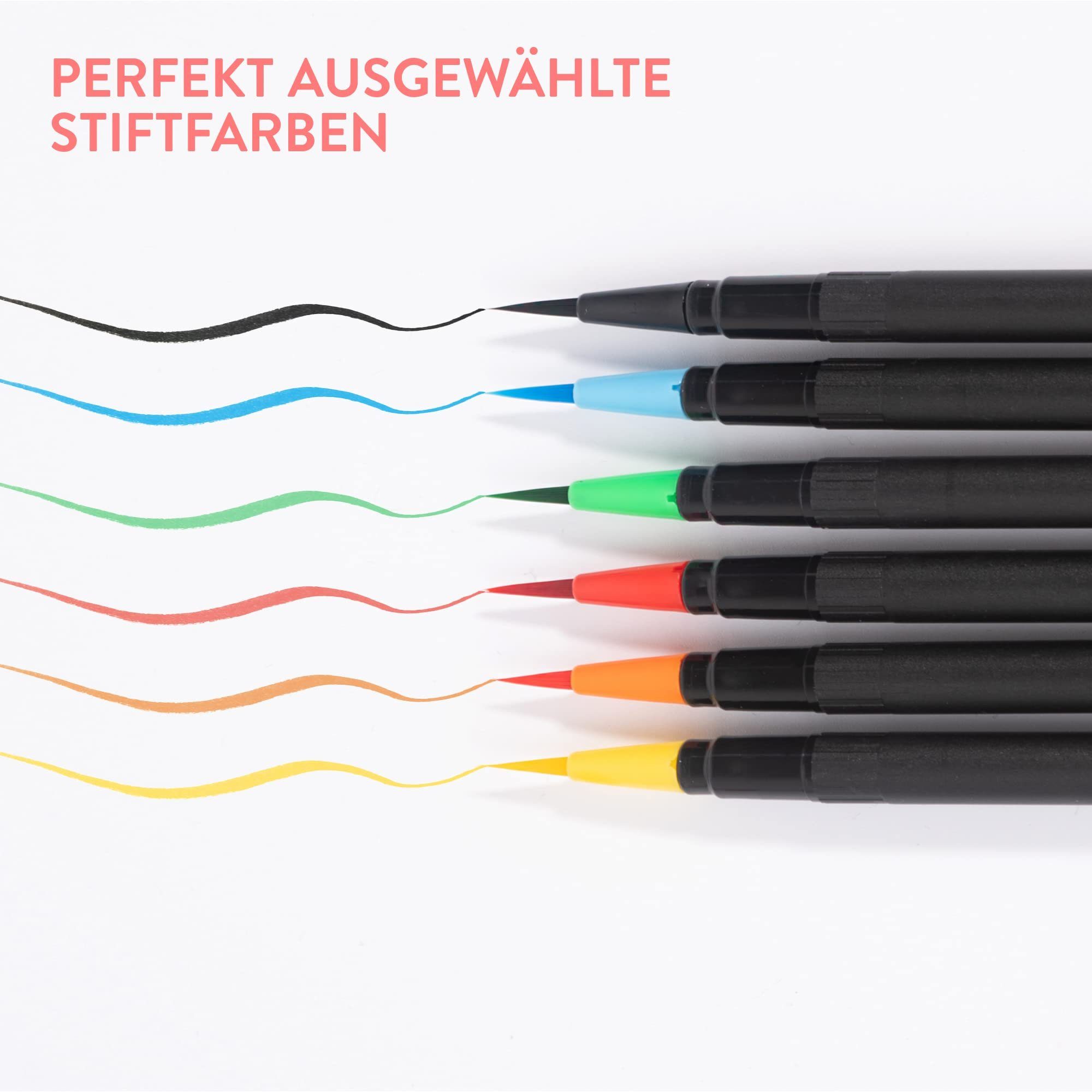 int!rend Pinselstift 7er Pinselstift-Set 7er Wassertankpinsel, mit Pinselstifte mit und Wassertankpinsel Aquarellfarben Set und Aquarellfarben