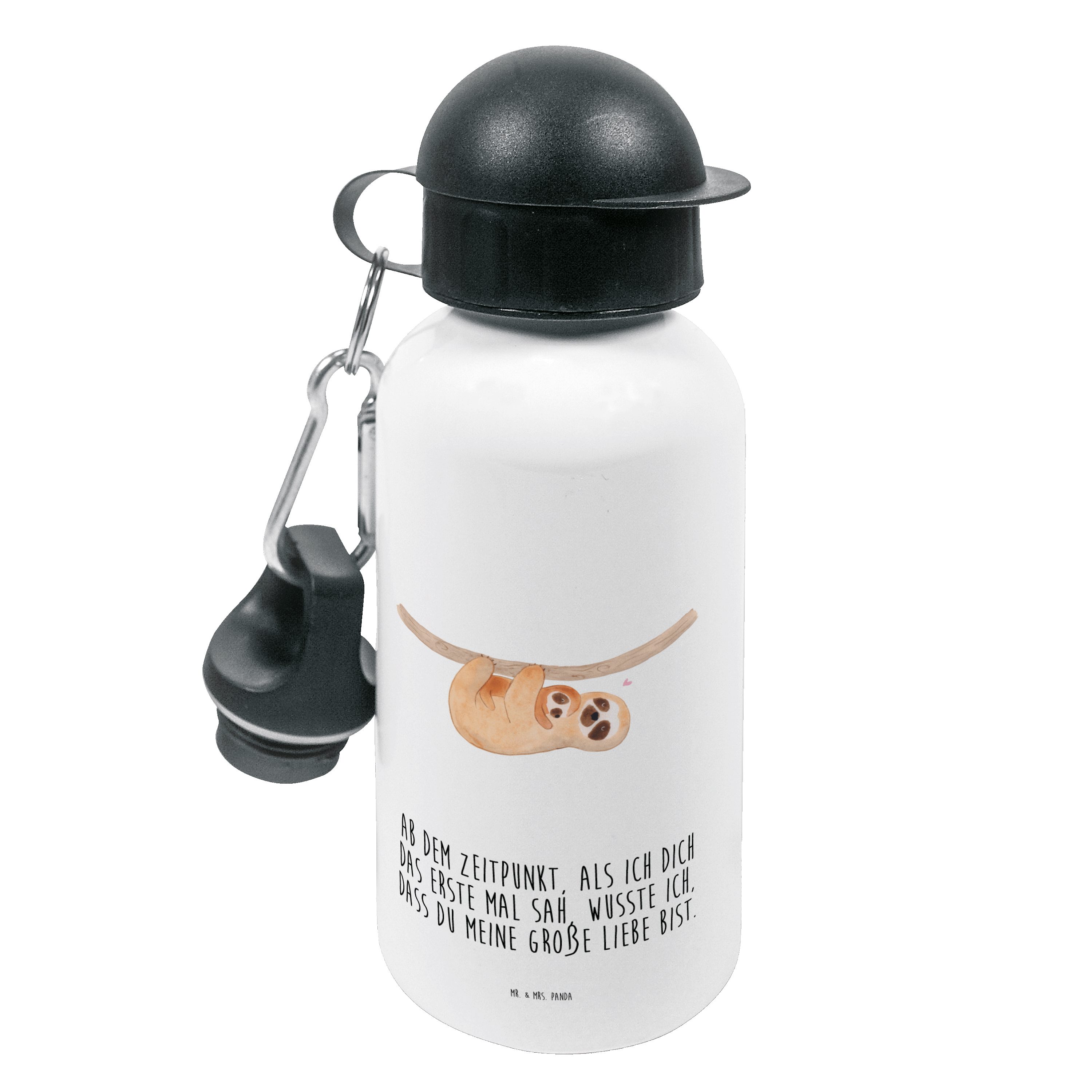 Mr. & Mrs. Panda Trinkflasche Faultier mit Kind - Weiß - Geschenk, Kindertrinkflasche, verliebt, Ba