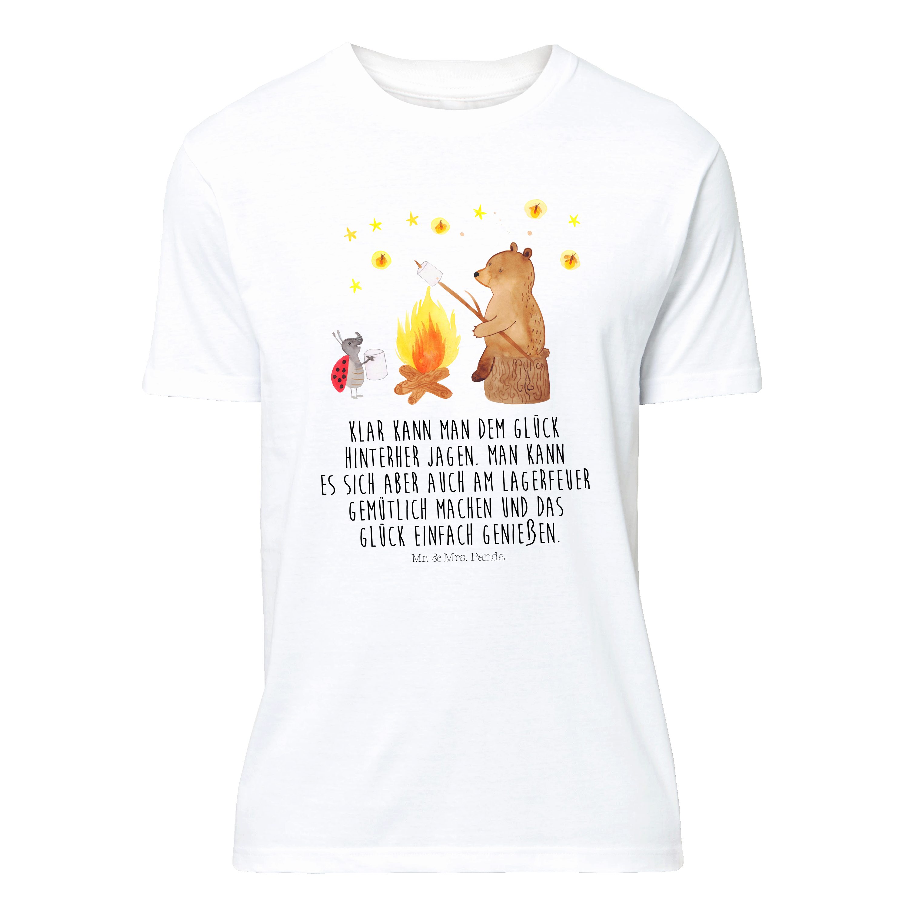 T-Shirt Bär & Marienkäfer Lagerfeuer - Weiß - Shirt, T-Shirt
