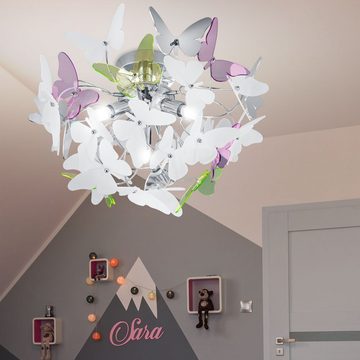 etc-shop Dekolicht, Leuchtmittel nicht inklusive, Deckenleuchte für Kinder Deckenlampe im Schmetterling Design