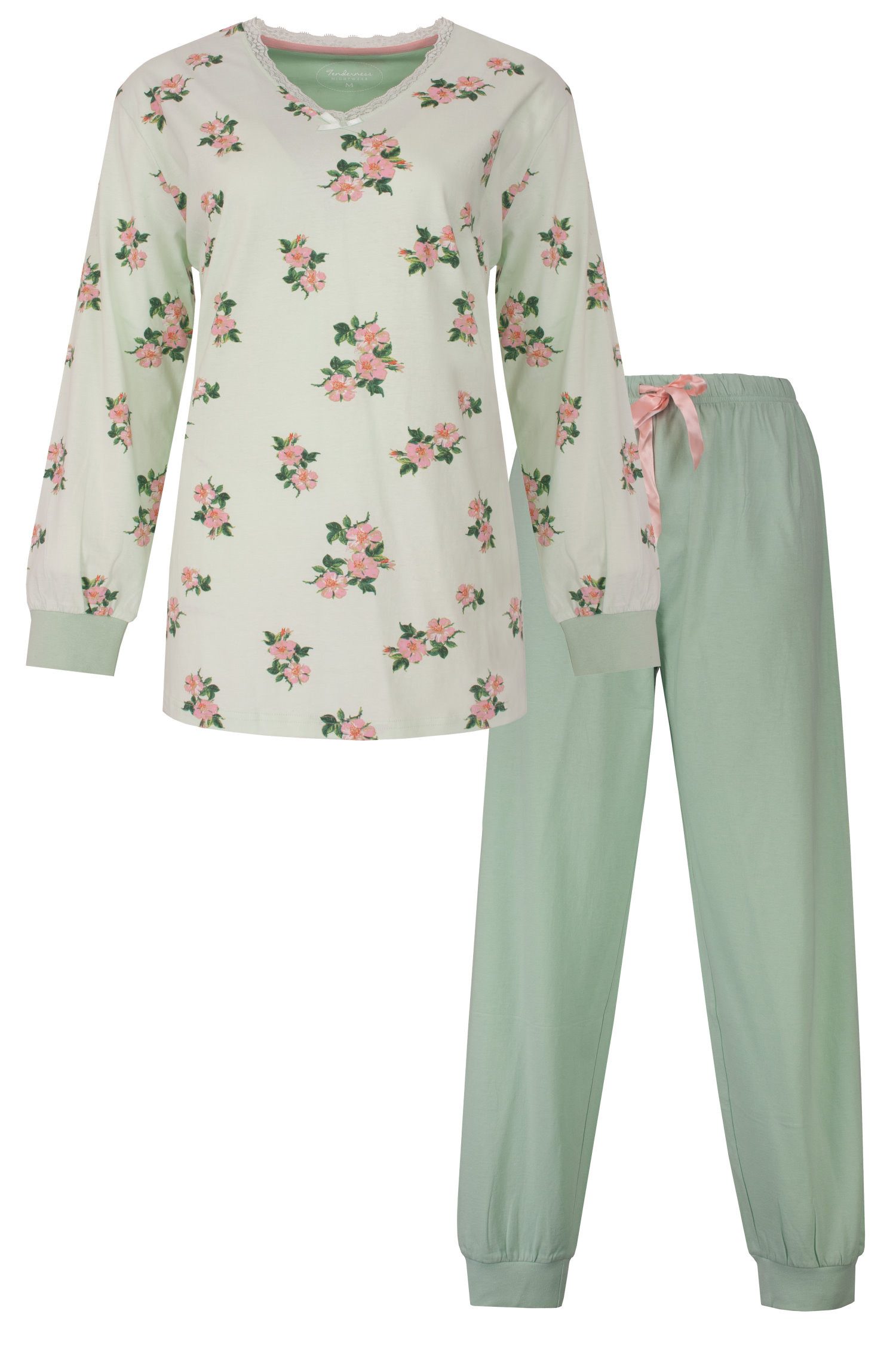 Tenderness Schlafanzug Damen Pyjama mit langem Arm (2 tlg) Baumwolle
