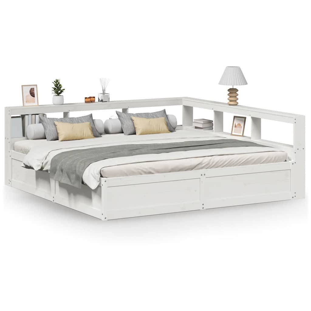 vidaXL Bett, Massivholzbett mit Regal ohne günstig online kaufen