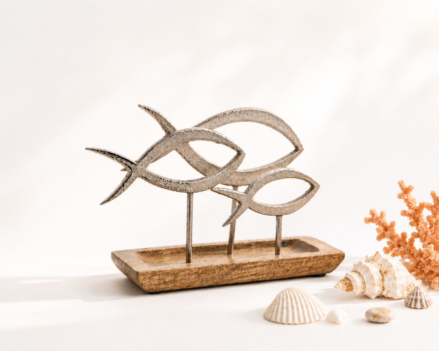 Wurm Dekofigur Otto Deko-Aufsteller Fische Fisch-Figur aus Metall
