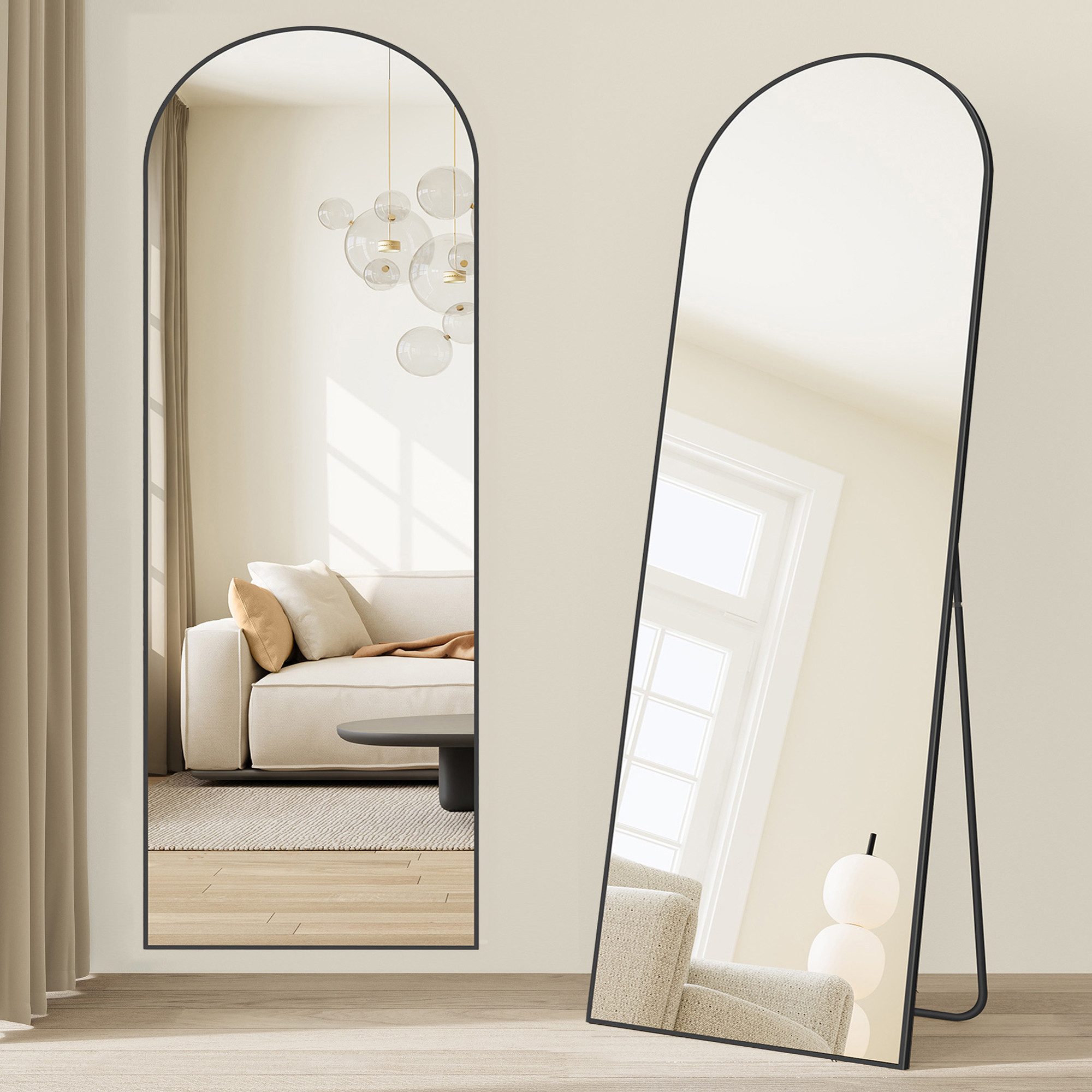 SONGMICS Standspiegel Wandspiegel, Ganzkörperspiegel, stehend oder wandmont günstig online kaufen