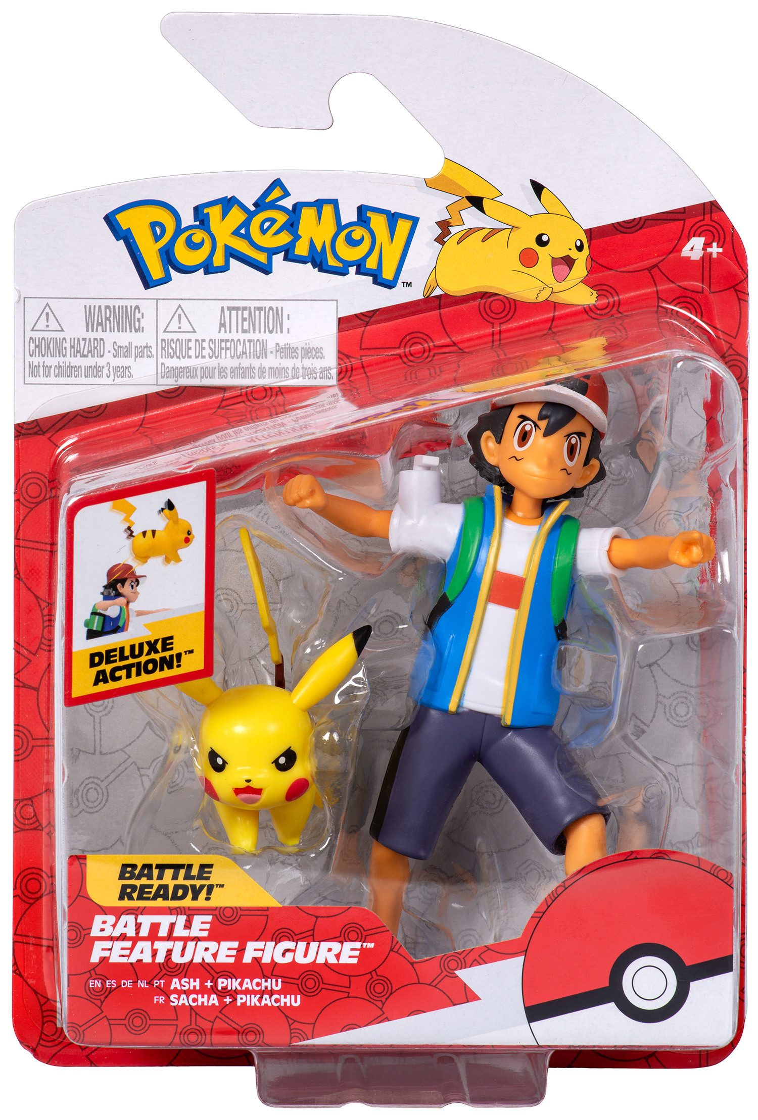 Jazwares Spielfigur Pokémon - Battle Feature Figuren Pack - Ash & Pikachu (NEU & OVP)
