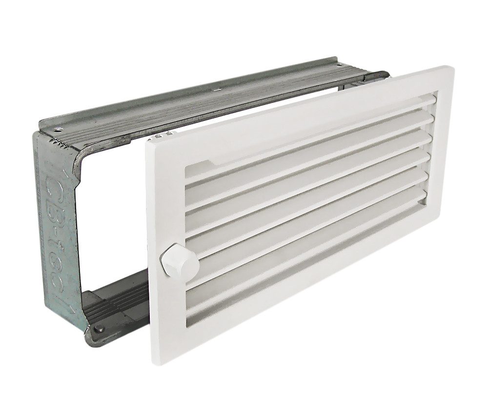 CB-TEC Lüftungsgitter Warmluftgitter WG 3515 W Lüftungsgitter Weiss 350 x 150 Abluftgitter, Regulierbare Lamellen