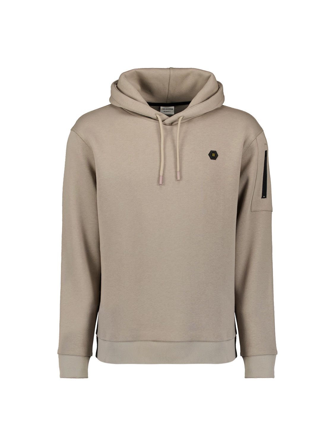 Rundhalspullover Sweater Hooded Brushed