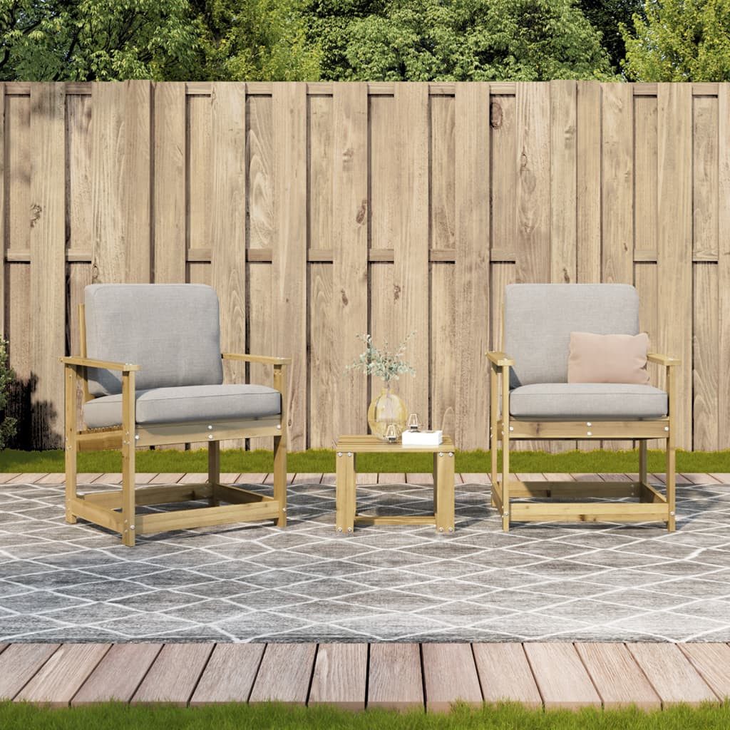vidaXL Gartenstuhl 3-tlg. Garten-Lounge-Set Kiefernholz Imprägniert günstig online kaufen