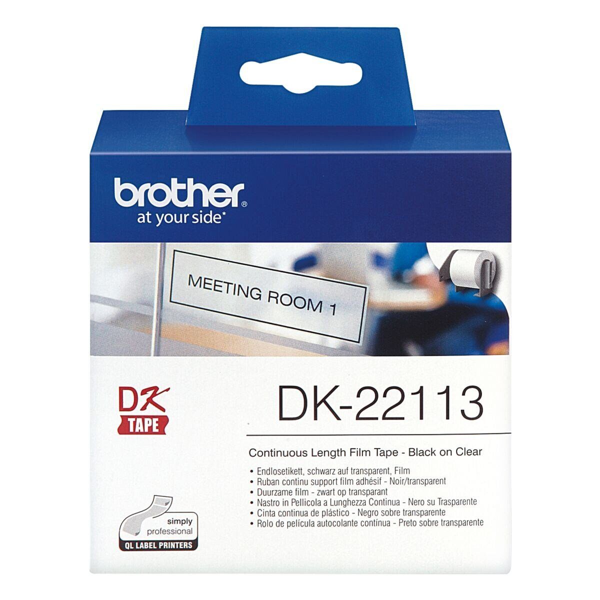 Brother 62 mm/15,24 Endlosrolle Filmqualität m, transparent Thermorolle DK-22113, B/L