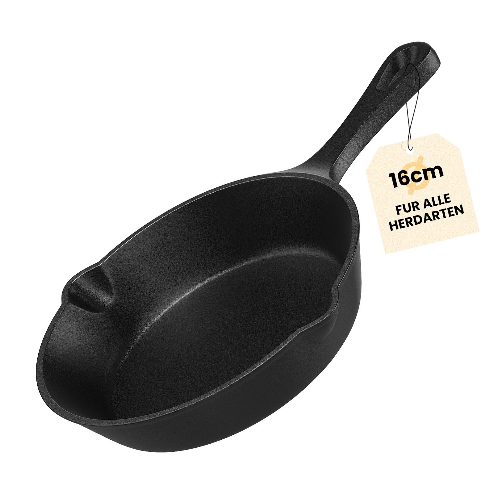 HOMELUX Bratpfanne Gusseisenpfanne 16/20/26/30cm Pfanne Gusseisen Induktion Antihaft, Gusseisen (1-tlg), Alle Herdarten Ofen & Grill geeignet, Voreingebrannt
