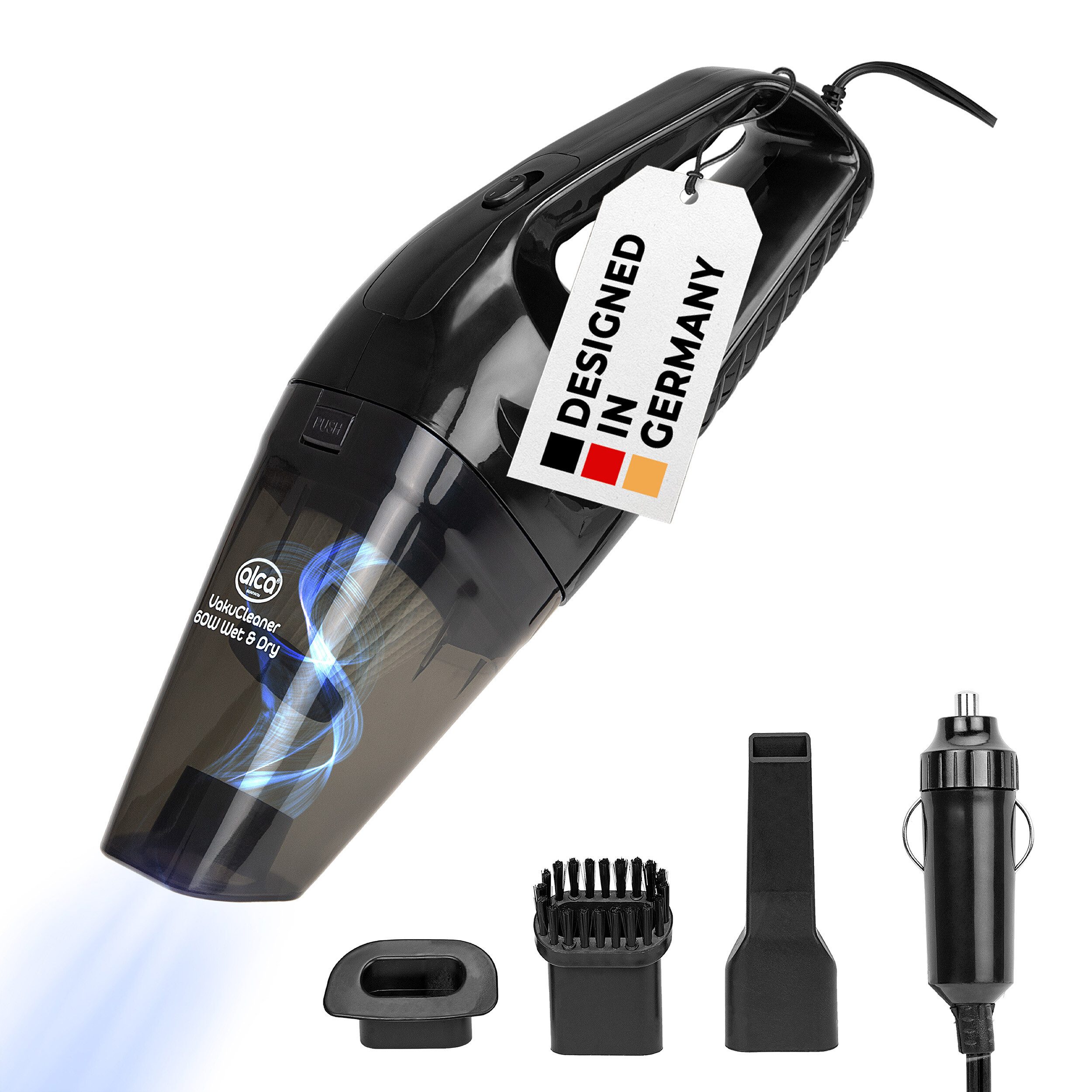 alca Handstaubsauger Autostaubsauger 12V NASS/TROCKEN Handstaubsauger waschbarer Filter, 60 W