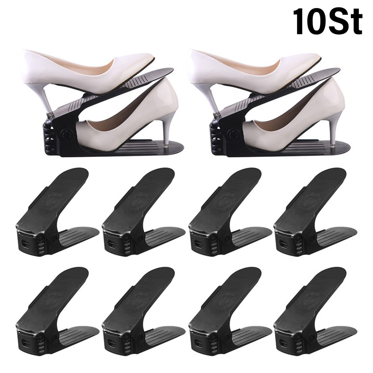 ZEUOPQ Schuhregal Einstellbare Schuhregale PP Doppellagig günstig online kaufen