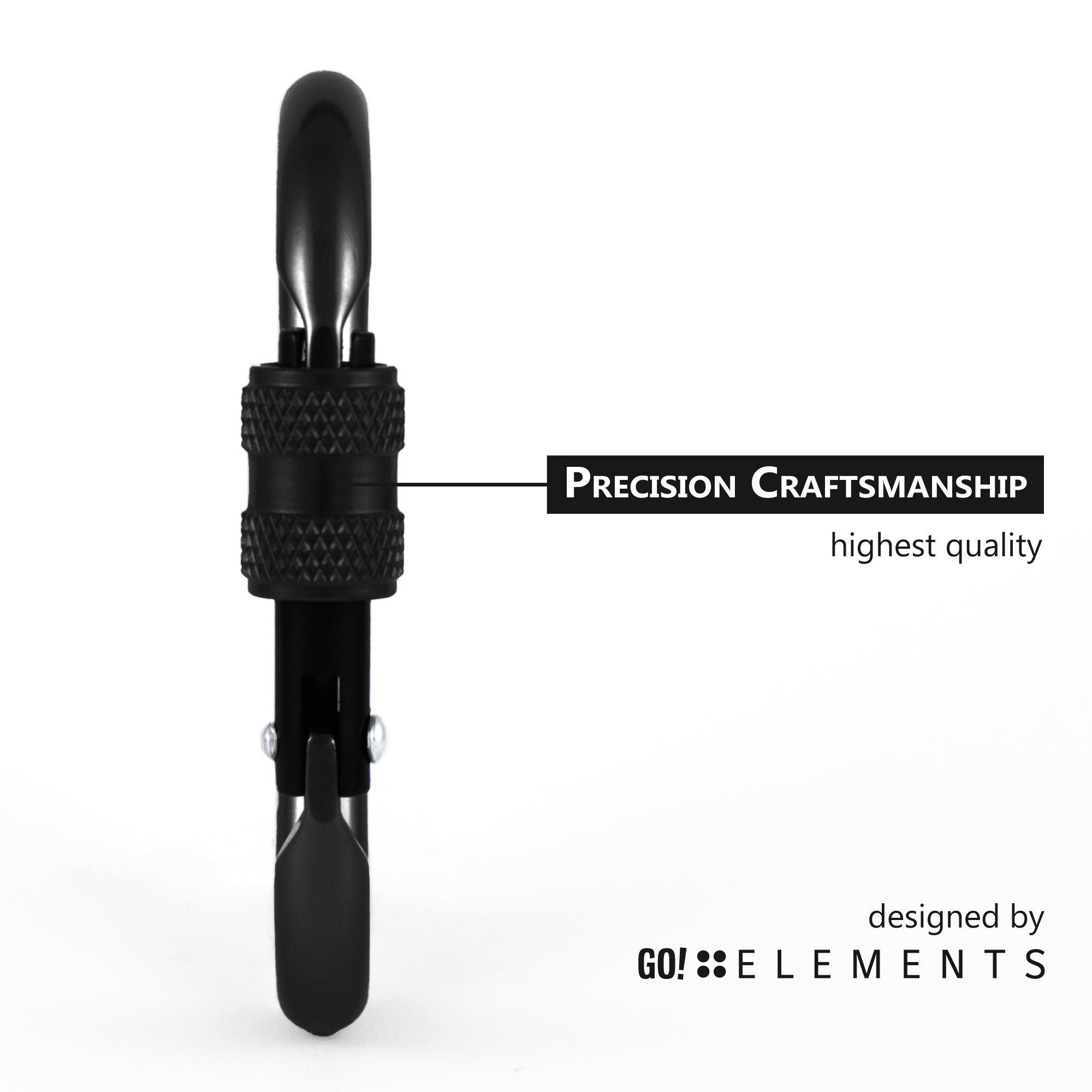 GO!elements Karabiner Micro 6, (2Stück), Schlüsselanhänger Mini Karabinerhaken klein mit Schraubverschluss