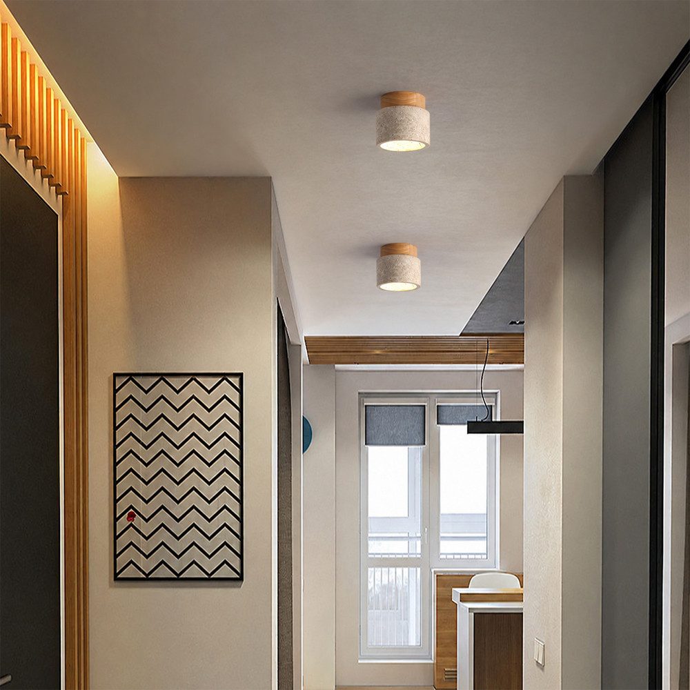 Muxing LED Deckenleuchte Travertin Optik Warmlicht für Flur Diele – Bild 3 von 5