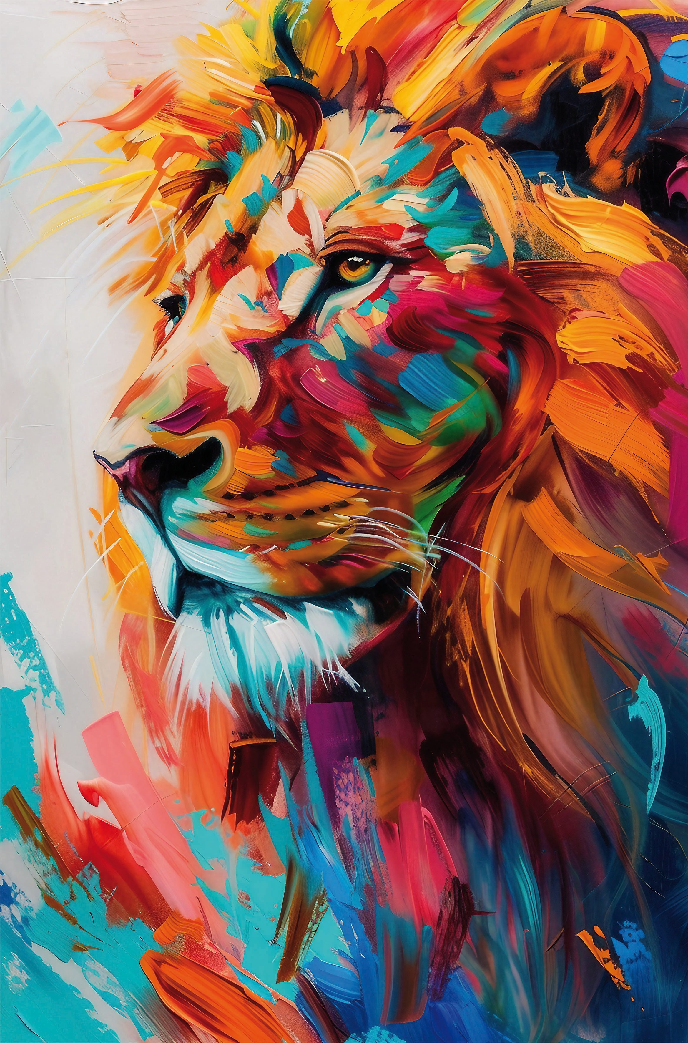 Bönninghoff Leinwandbild, Kunst, Löwe, Löwen, Pop Art, Raubkatzen, Tiere (1 St)