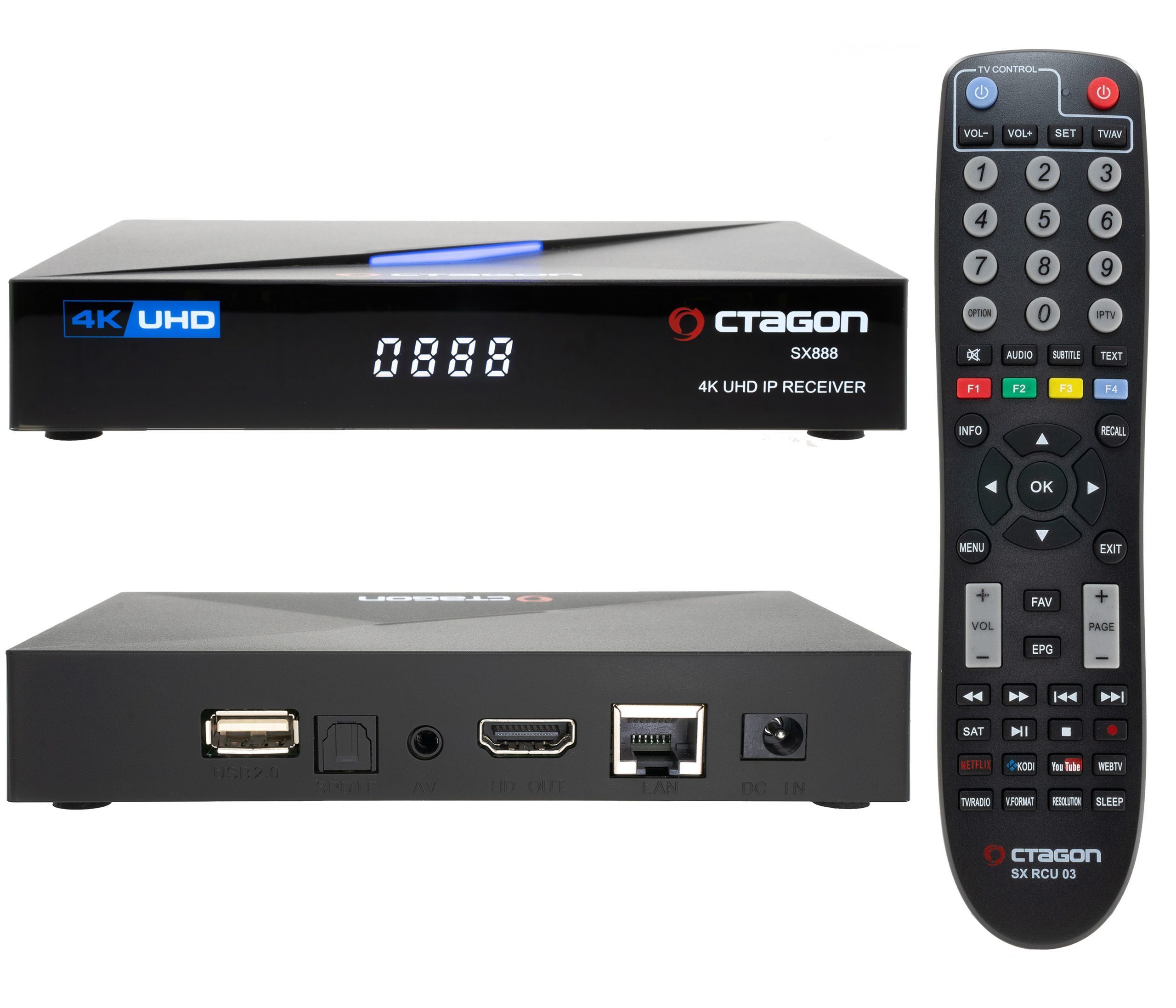 IP SX888 Box Set-Top H.265 HEVC V2 UHD IPTV 4K Streaming-Box OCTAGON