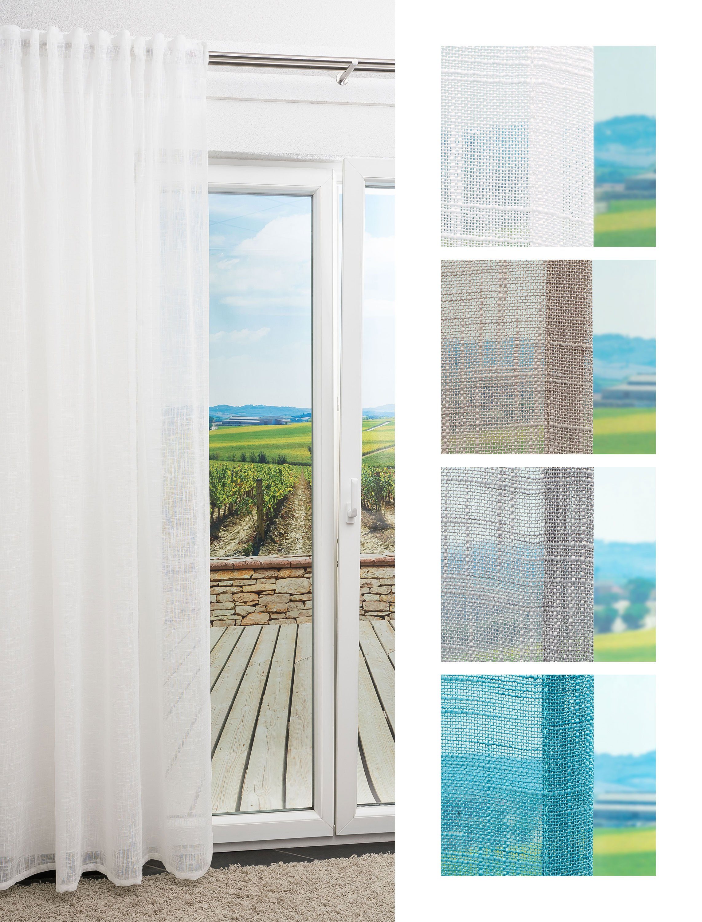 Vorhang Brandi, LYSEL®, (1 St), transparent, HxB 245x135cm cremeweiß | Fertiggardinen