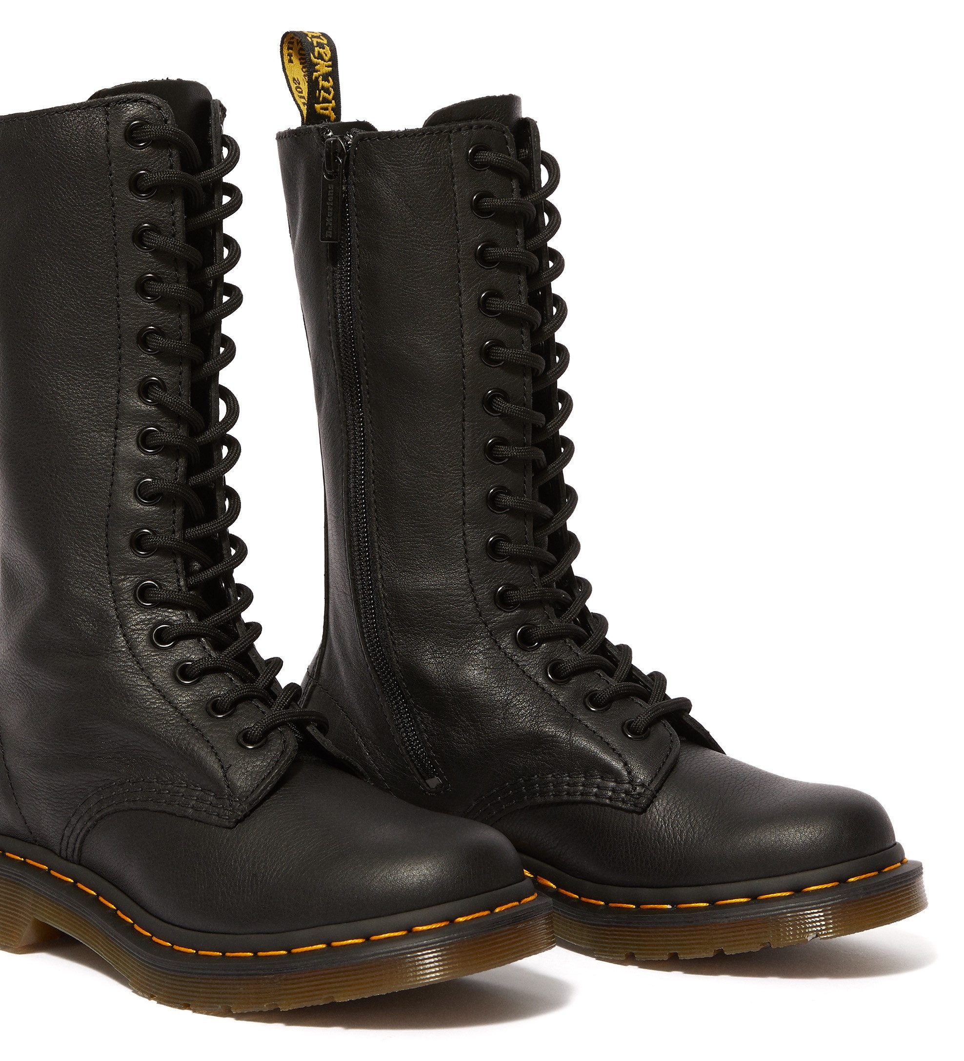 DR. MARTENS 1B99 Black Virginia Schnürstiefel Langschaftstiefel, Boot mit Reißverschluss