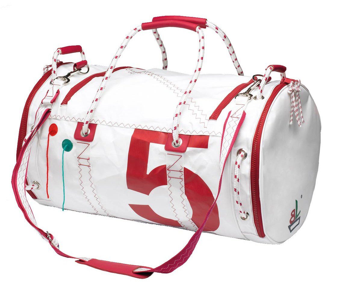 Trend Marine Reisetasche Sea Mate Segeltasche Weiß/Rot aus Segeltuch